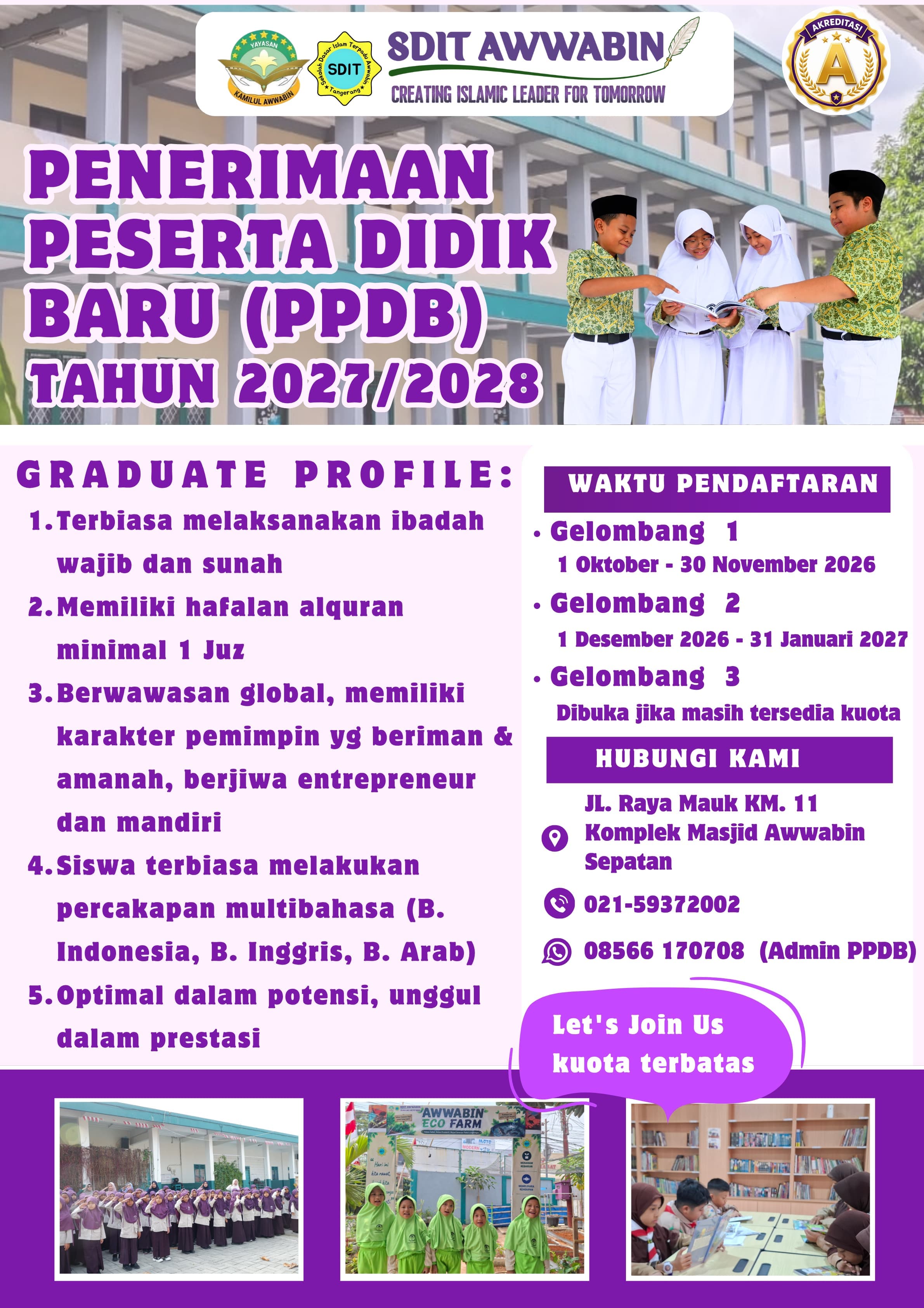Siswa SDIT Awwabin belajar bersama di lingkungan sekolah